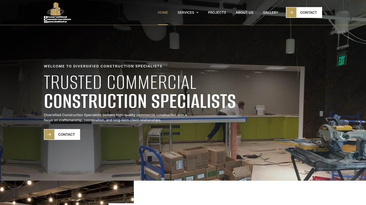 Diversified Construction Specialists website