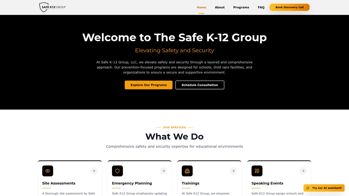 Safe K-12 Group website